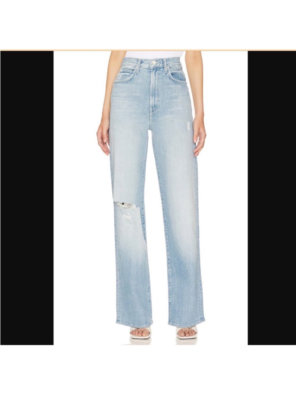MOTHER Light Blue High-Rise Flare Jeans